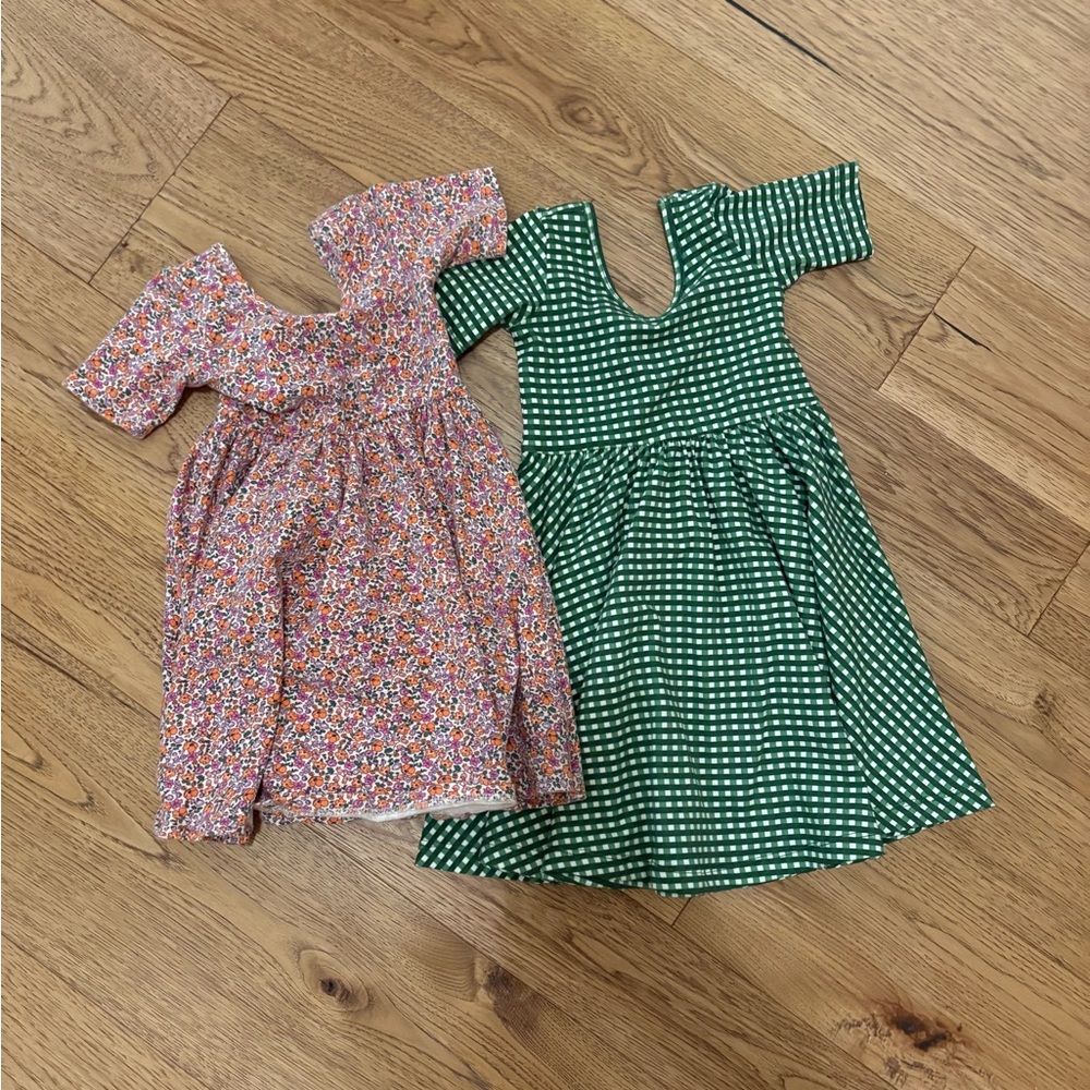 Colorful Floral and Checkered Kids Dresses